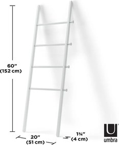 Biała drabina dekoracyjna z drewna topolowego Leana – Umbra