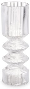 Szklany wazon tuba ryflowane szkło, 8 x 23 cm