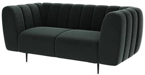 Ciemnoszara aksamitna sofa Ghado Shel, 170 cm