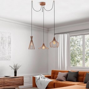 Lampa wisząca w kolorze miedzi z metalowym kloszem Mezopotamya – Opviq lights