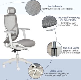 Vinsetto Krzesło Biurowe z Podnóżkiem do Biurka Oparcie Sztuczna Skóra Czarne | Aosom PL