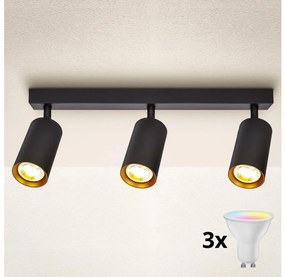 Brilagi - LED ściemnialna oprawa punktowa SELE 3xGU10/6,5W/230V czarna/złota