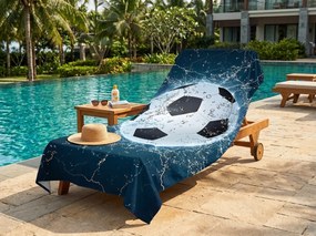 Szybkoschnący XXL ręcznik plażowy GOALIX niebiesko-biały 150 x 210 cm, 100% mikrofibra