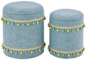 Zestaw 2 niebieskich puf C6-G05