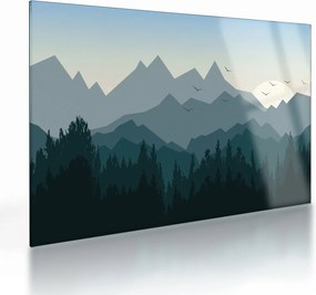 Obraz na szkle - Góry oczami grafika (70x50 cm)