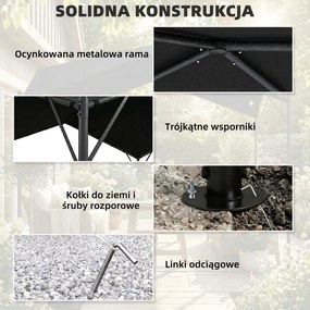 Outsunny Pergola Altana 3x3m Wodoodporna Stabilna Zimoodporna Ochrona Przed Słońcem ze Skośnym Dachem Wzmocnienia Trójkątne | Aosom PL