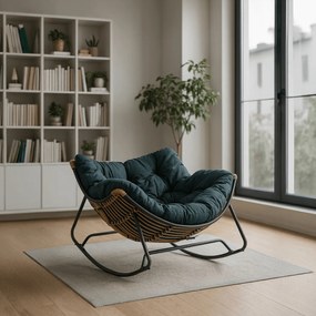 Bujany fotel ogrodowy z poduszką Elton, zielony