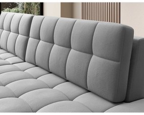 Szary aksamitny rozkładany narożnik (lewostronny/z szezlongiem) Blezalt – ELTAP