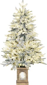 HOMCOM choinka sztuczna 120 cm — ośnieżony wygląd, 100 LED, 8 trybów | Aosom PL