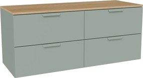 Wisząca szafka pod umywalkę z blatem - Migdałowa zieleń - szer. 120 cm AVORELI