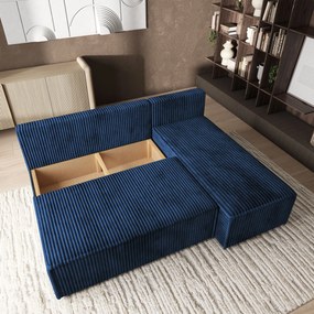 Masseno Narożnik BRISO z funkcją spania i pojemnikiem na pościel Narozniki L, Rozkładana sofa - Niebieski, TILIA 77