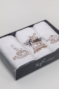 Ręczniki kuchenne COFFEE, 3 szt Biały
