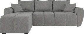 Rozkładana dwustronna sofa narożna do L SEVIO 246x145 cm, szara + 2 poduszki GRATIS