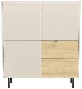 Komoda na nóżkach z 2 szufladami kaszmir + dąb artisan M8-M01