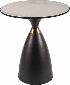 Ława GEMINI 50x50 biały marmur/czarny mat