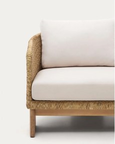 Beżowo-naturalny sofa ogrodowa z imitacji rattanu Xoriguer – Kave Home
