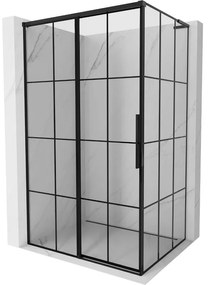 Mexen Rox L kabina prysznicowa rozsuwana lewa 100 x 95 cm, czarna kratka , czarna - 8C2L-100-095-70-77-L