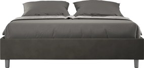 Łóżko wyposażone w stelaż z listwami tapicerowane 160x210 microfibra Szary Azelia