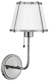 Hinkley HK-CLARKE1-PN-WH - Kinkiet CLARKE 1xE27/40W/230V chrom/biały