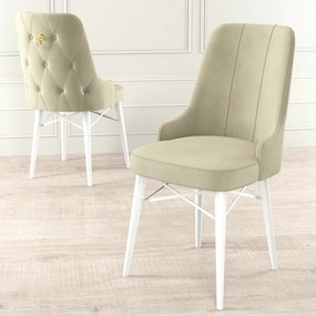 Zestaw krzeseł do jadalni Pare Cream and White, 6szt.
