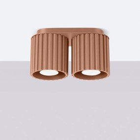 Plafon dwupunktowy AURA 2 mocca GU10 ryflowany SOLLUX  LIGHTING