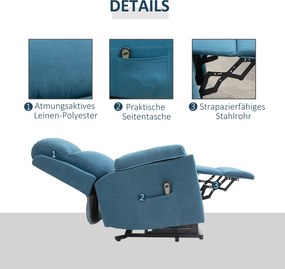 HOMCOM elektryczny fotel telewizyjny z funkcją podnoszenia i wsparcia przy wstawaniu wygodny i praktyczny | Aosom PL