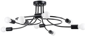 Czarna ośmioramienna designerska lampa sufitowa - 21X A637 B0-S13