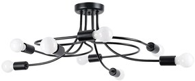Czarna ośmioramienna designerska lampa sufitowa - A637-Ewiltons
