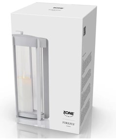 Jasnoszary lampion LED na USB (wysokość 35 cm) Firefly – Zone