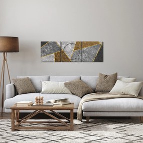 Obraz - Imitacja materiałów (z zegarem) (90x30 cm)