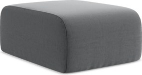 Pufa - z tkaniny welwetowej - stalowy - LANI