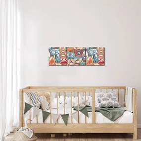 Obraz podróżnika (z zegarem) (90x30 cm)