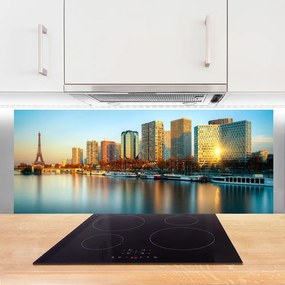 Szkło do Kuchni na Ścianę Paryski Szyk nad Wodą