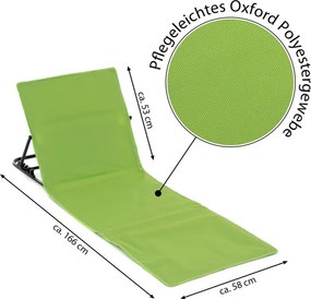 Regulowana podkładka plażowa z oparciem, zielona, 2 sztuki