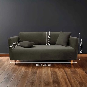 Antracytowy elastyczny pokrowiec na sofę 3-osobowy Sacha – douceur d'intérieur