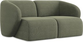 Modułowa sofa 2-osobowa - z tkaniny bouclé - oliwkowy - LANI