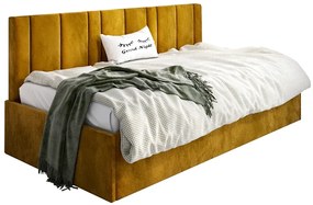 Musztardowe łóżko z pojemnikiem C6-W43