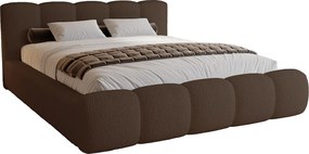 Łóżko tapicerowane 200x200 cm Ravello - łóżko z pojemnikiem, tkanina boucle brązowy (Lambi 4)