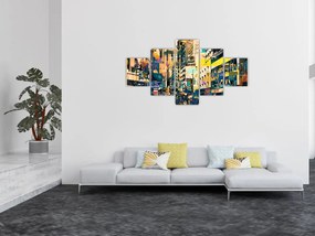 Obraz malowanej abstrakcji (125x70 cm)