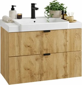 Szafka łazienkowa z 2 szufladami złoty dąb 60cm W8-P60