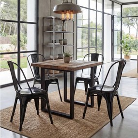 Krzesło MCW-A73 metalowe (zestaw 4 szt.), czarne