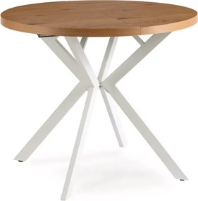 Stół okrągły Auron rozkładany 80-160 cm do jadalni – nowoczesny stół loftowy z blatem MDF do małych mieszkań