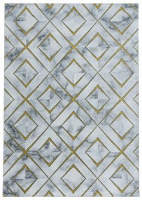 Dywan ekskluzywny Naxos romby szaro-złoty 140 cm x 200 cm