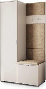 Masseno Garderoba LORI 95/181/51 cm Nowoczesna Szafa do Przedpokoju Kaszmir, MONOLITH 09 (Beżowy)
