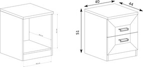 Szafka Nocna 169 UDINE 40 cm Stolik Nocny do Sypialni