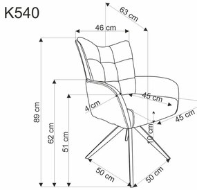 Krzesło tapicerowane K540 szare obracane HALMAR