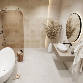 Lustro okrągłe podświetlane z sensorem w czarnej ramie 60 cm VALO Slim LED black