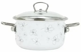 Belis Garnek emaliowany z pokrywką Premium, biały, 20 cm, 3,5 l, 3,5 l