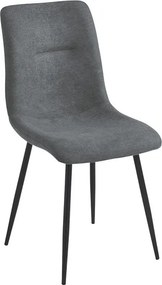 Komplet 2 krzeseł antracytowych "Nymara" z czarnym stelażem cm 45x59 90h