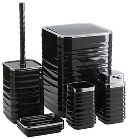 Zestaw łazienkowy WAVE 5 szt czarny/chrom